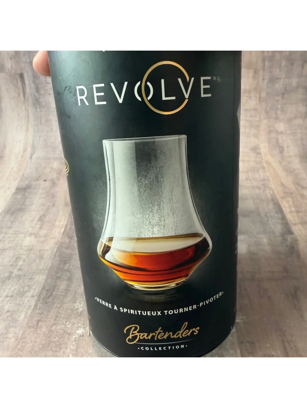 Final Touch Revolve Spirits Tasting Glass 2oz Lead-Free Crystal Spin/Pivot Glass